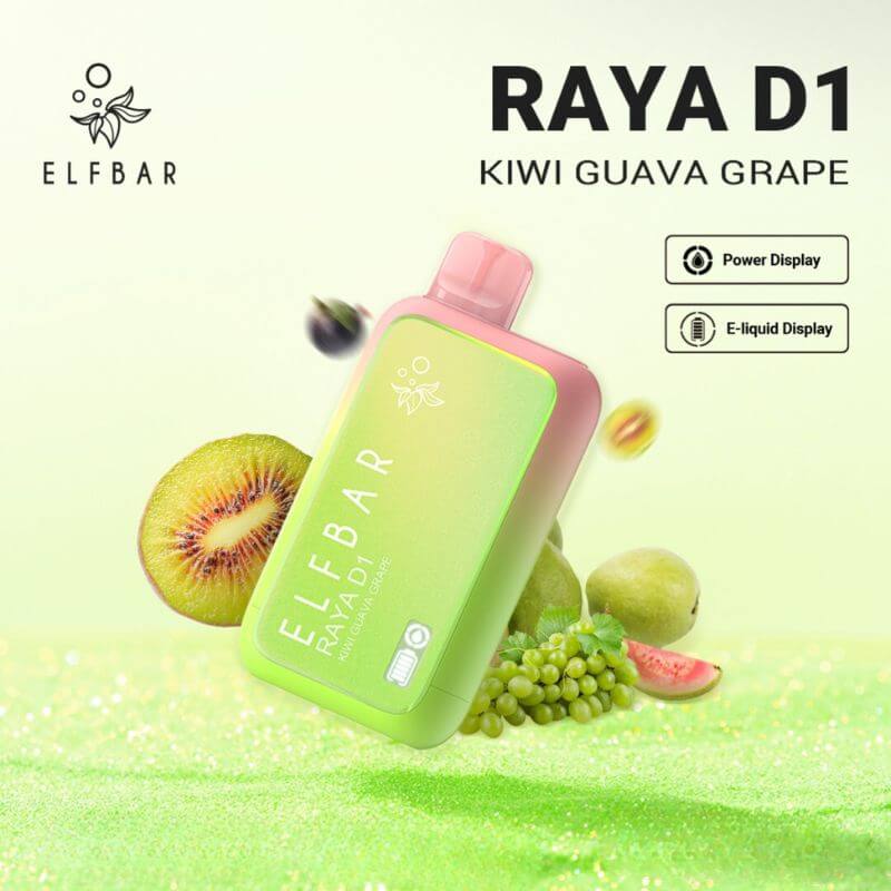 SGVape-ELFBAR-RAYA-D1-13000-KIWI-GUAVA-GRAPE-SG-Vape-Party