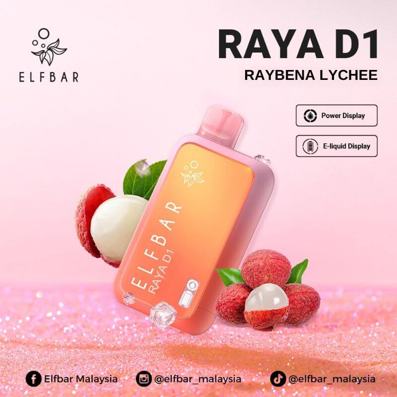 SGVape-ELFBAR-RAYA-D1-13000-RAYBENA-LYCHEE-SG-Vape-Party