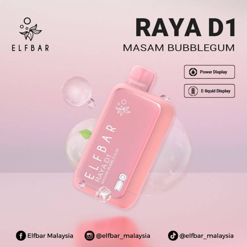 SGVape-ELFBAR-RAYA-D1-13000-MASAM-BUBBLEGUM-SG-Vape-Party