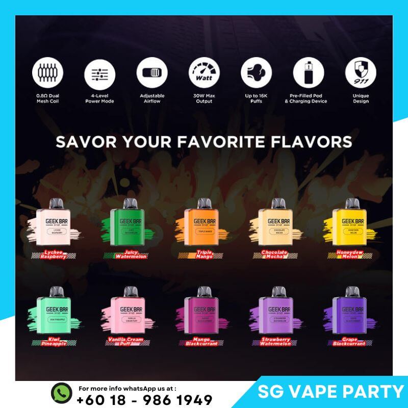 SGVape-GEEKBAR-911-GT-16000-PUFFs-SG-Vape-Party